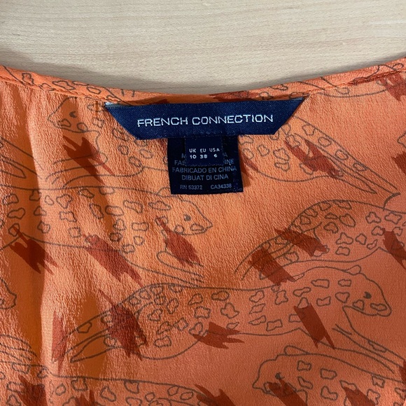 French Connection orange leopard silk tank - Picture 2 of 3